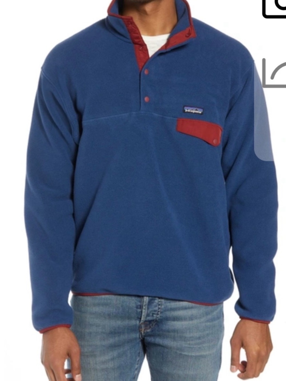 Patagonia Men’s Synchilla Snap-t Fleece Pullover In Stone Blue size Lg